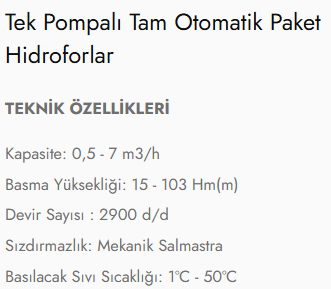 JETIX1100 / JET1150 / JET1300-2 / 1205-7 TİP Tek Pompalı Tam Otomatik Paket Hidroforlar