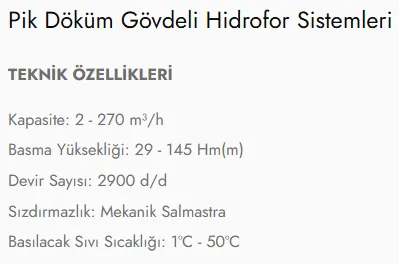 KPDR Tipi Pik Döküm Gövdeli Hidrofor Sistemleri