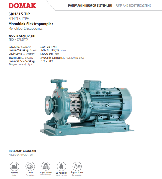 SDM215 Monoblok Elektropompalar