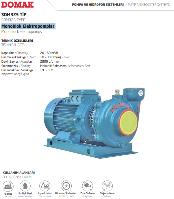 SDM325 Monoblok Elektropomplar