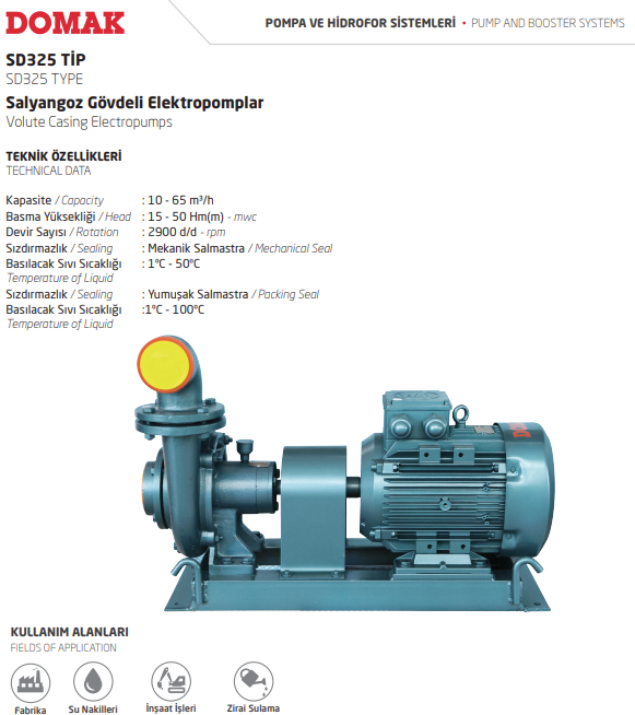 SD325 Tip Salyangoz Gövdeli Elektropomplar