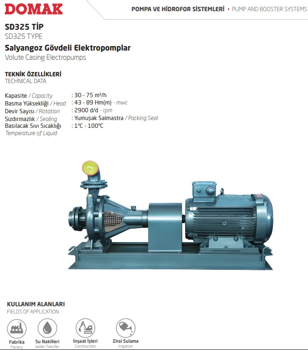 SD325 Tip Salyangoz Gövdeli Elektropomplar