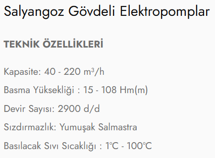 SD430B Tip Salyangoz Gövdeli Elektropomplar