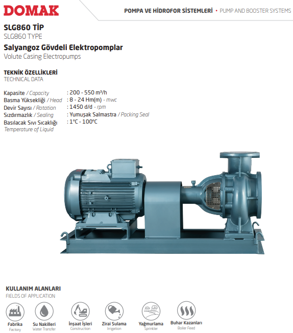 SLG860 Tip Salyangoz Gövdeli Elektropomplar